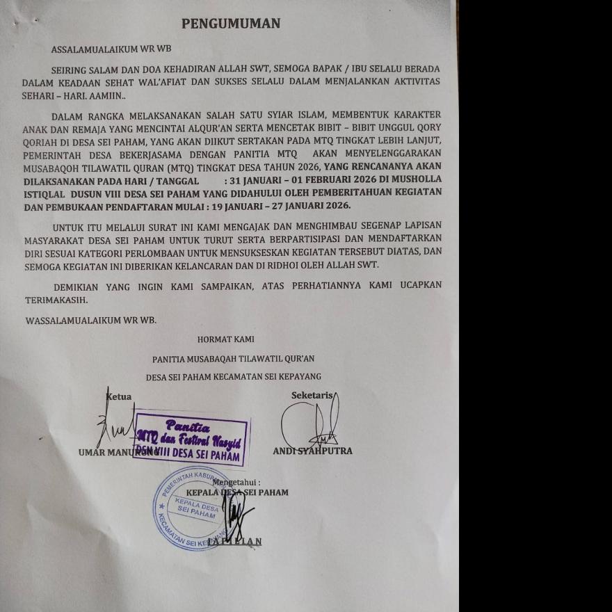 MUSABAQOH TILAWATIL QUR'AN 2026